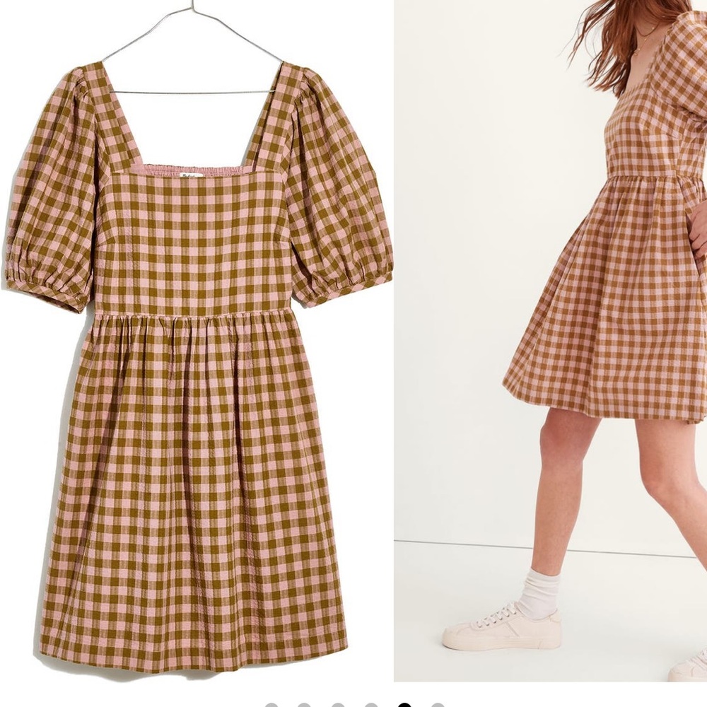 Madewell seersucker squareneck dress